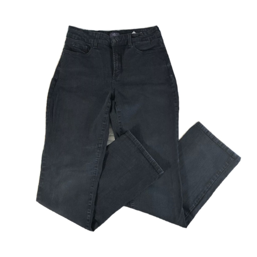 NYDJ High Waisted Dark Wash Bootcut Leg Blue Jeans Sz 8